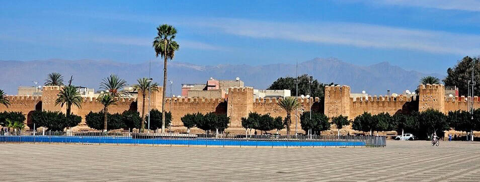 The walled market town of Taroudant, Morocco, gateway to the High Atlas and Anti-Atlas mountains
